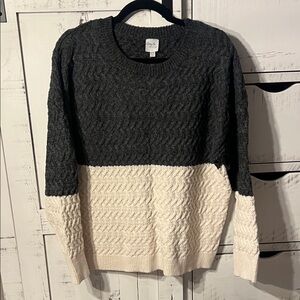 Say What? Black and Cream Crewneck Sweater